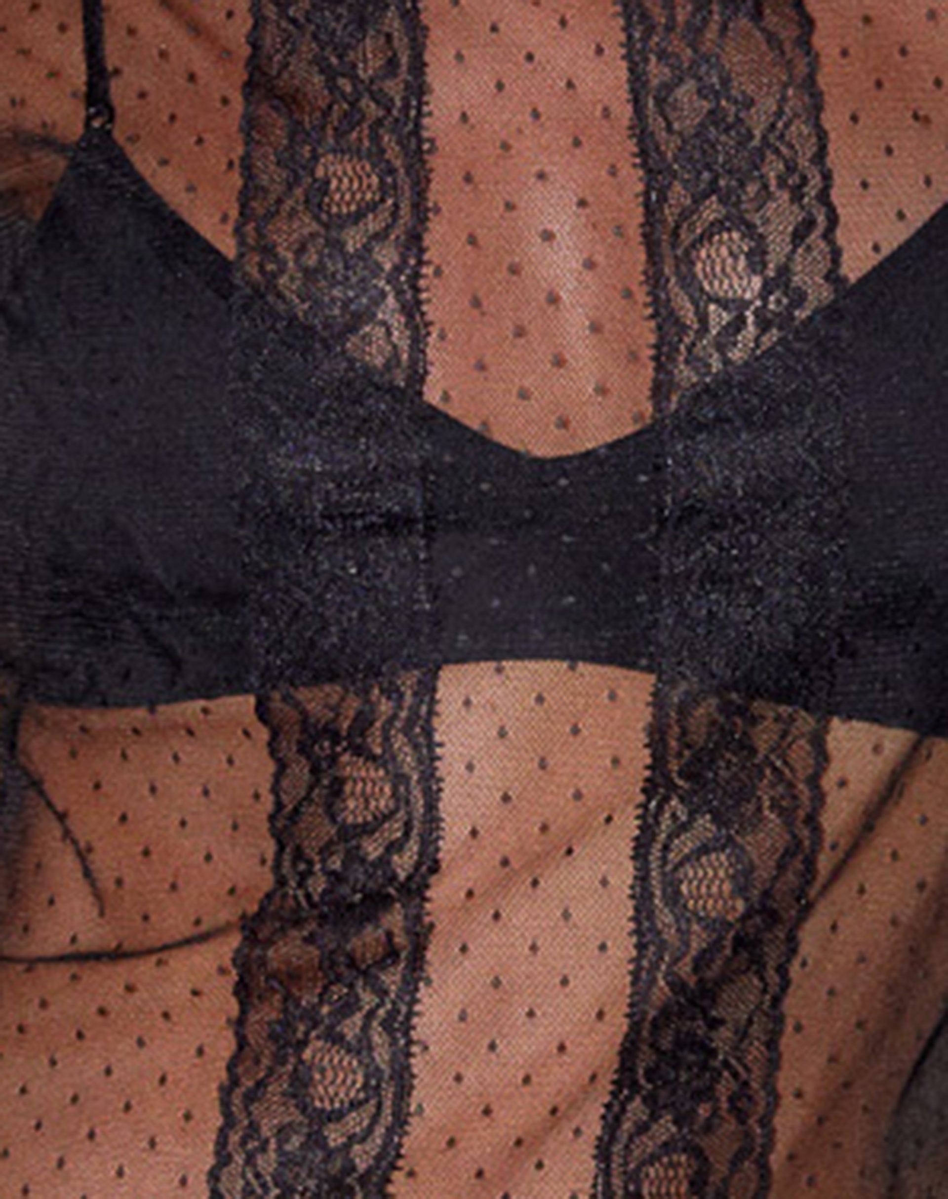 Amrita Unlined Top in Dobby Mesh Black-Nico Sky