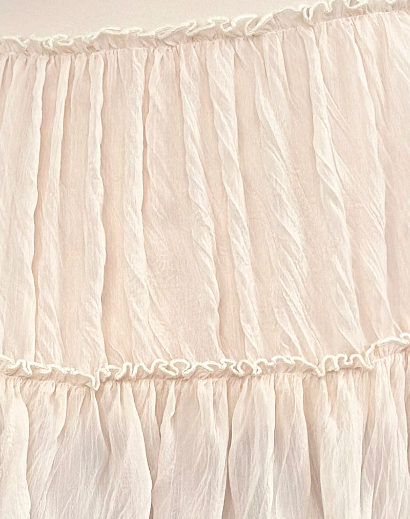 Anahita Tiered Skirt in Chiffon Buttercream-Nico Sky