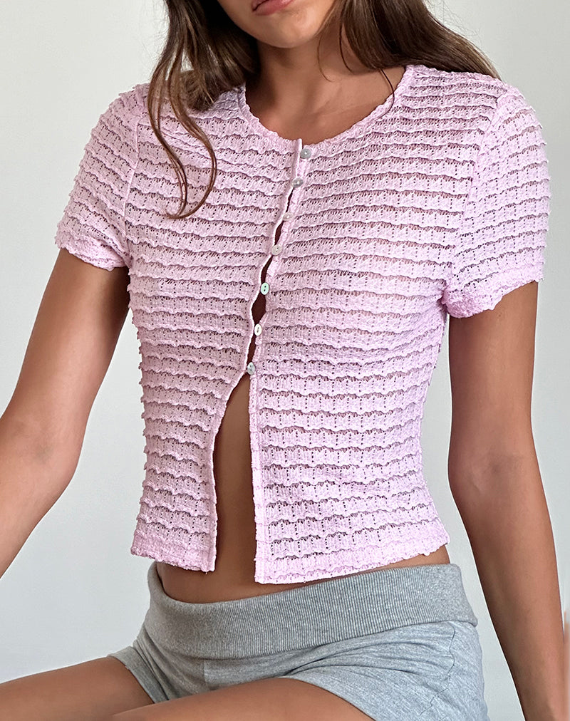 Anara Top in Crinkle Pink-Nico Sky