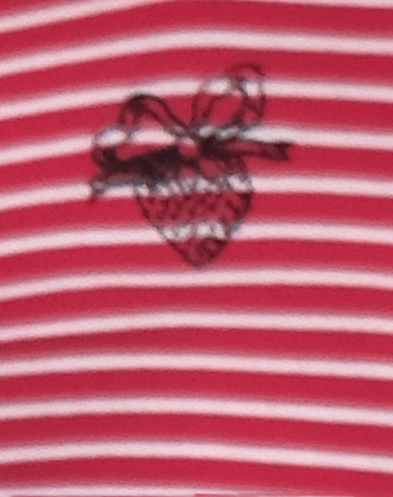 Anzhelina Strappy Mini Dress in Red and White Stripe with Strawberry Emb-Nico Sky