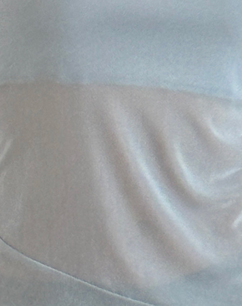 Arabella Halterneck Top in Mesh Light Blue-Nico Sky