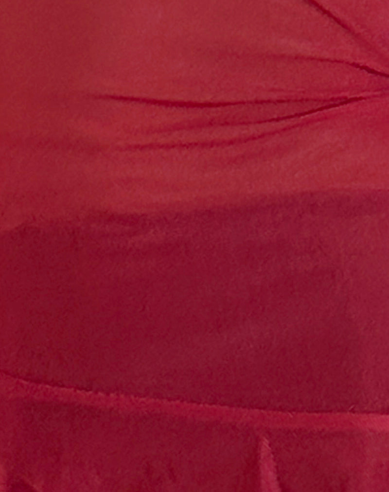 Arabella Halterneck Top in Mesh Cherry-Nico Sky