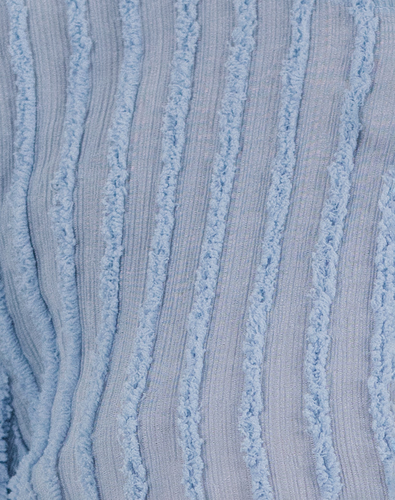 Araceli Tie Front Cardigan in Crinkle Blue-Nico Sky