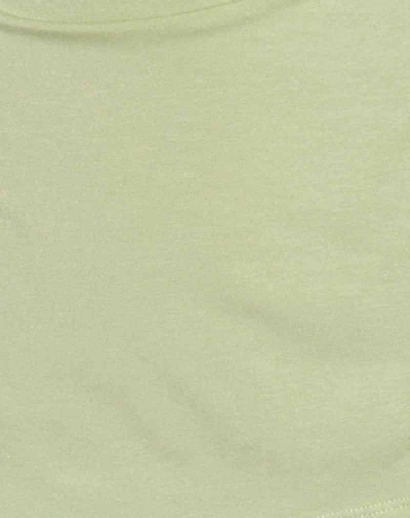 Aravie Ruched Bandeau Top in Pistachio-Nico Sky