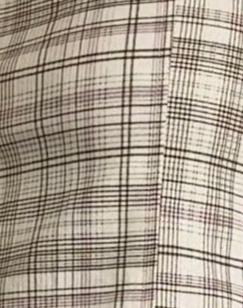 Archie Corset Top in Cream Pastel Check-Nico Sky