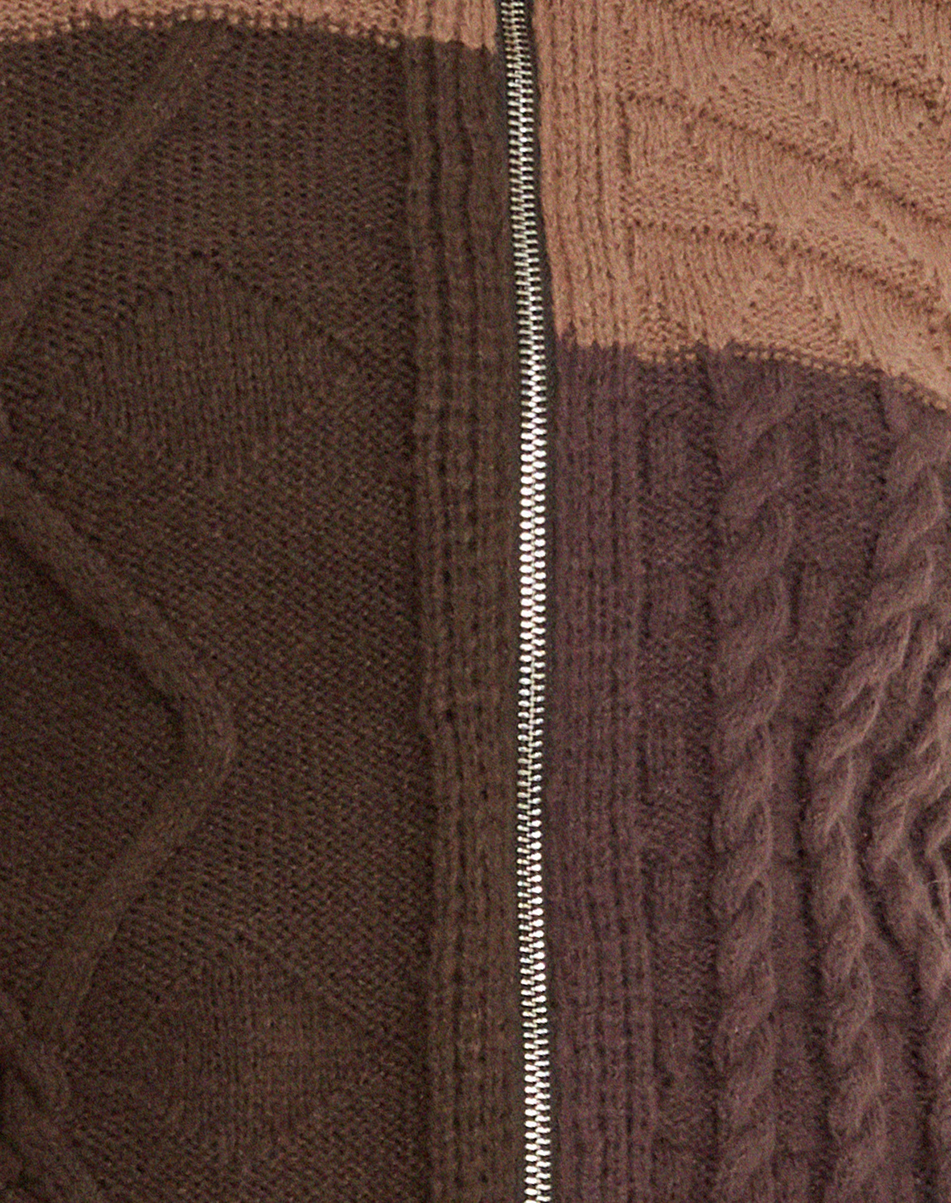 Arelius Knitted Jacket in Tonal Brown-Nico Sky