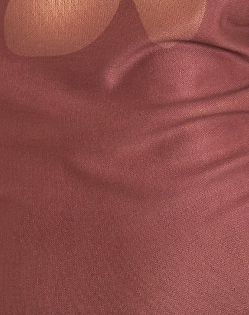 Armali Long Sleeve Top in Mesh Tonal Flower Brown-Nico Sky