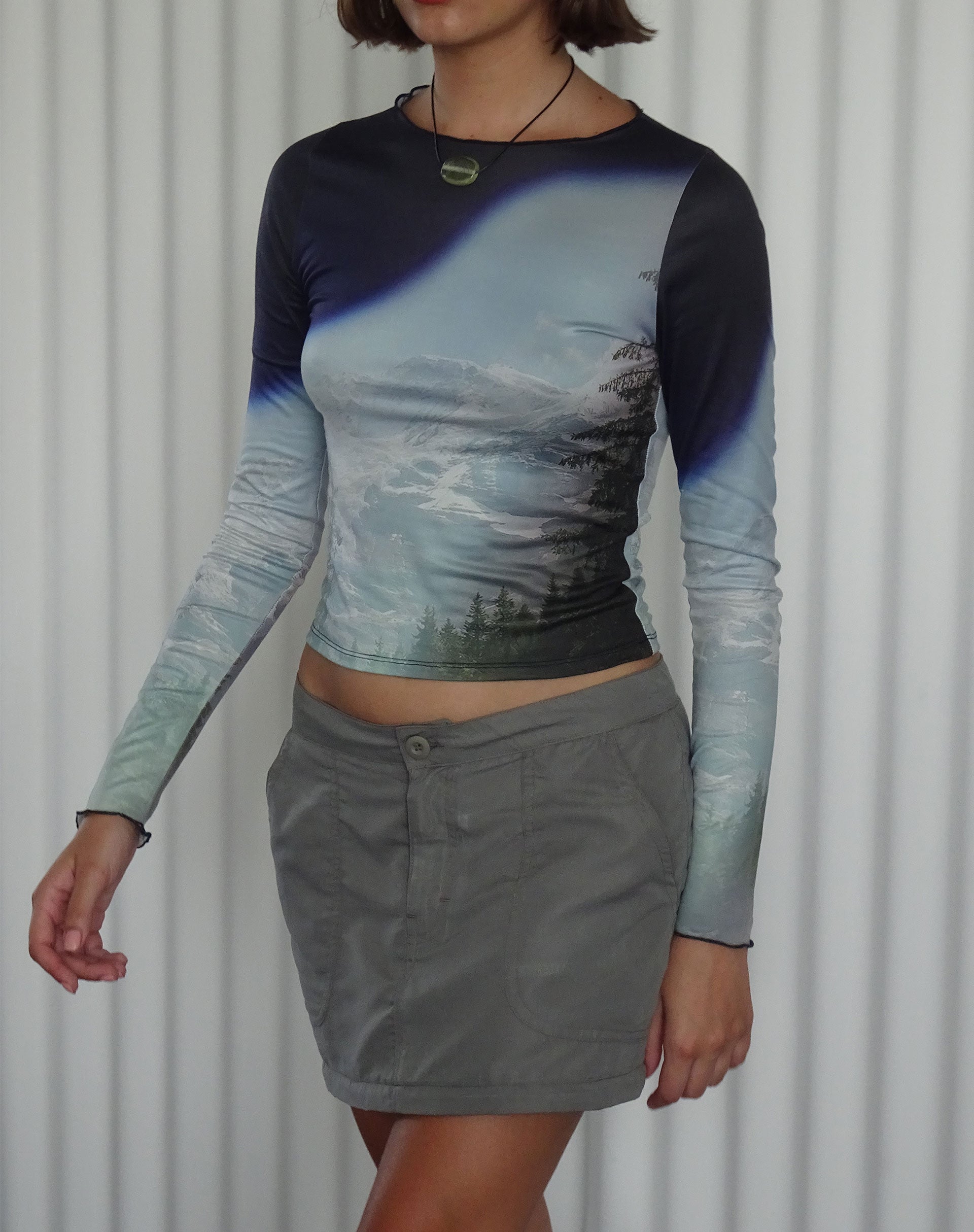 Eudora Detachable Skirt in Grey-Nico Sky