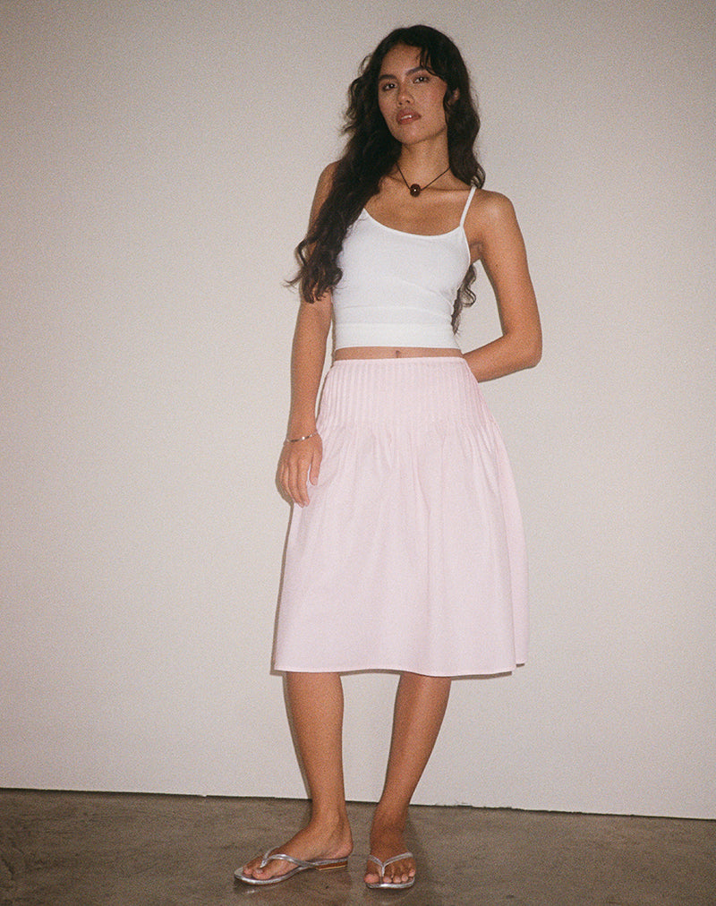Asada Midi Skirt in Light Pink-Nico Sky
