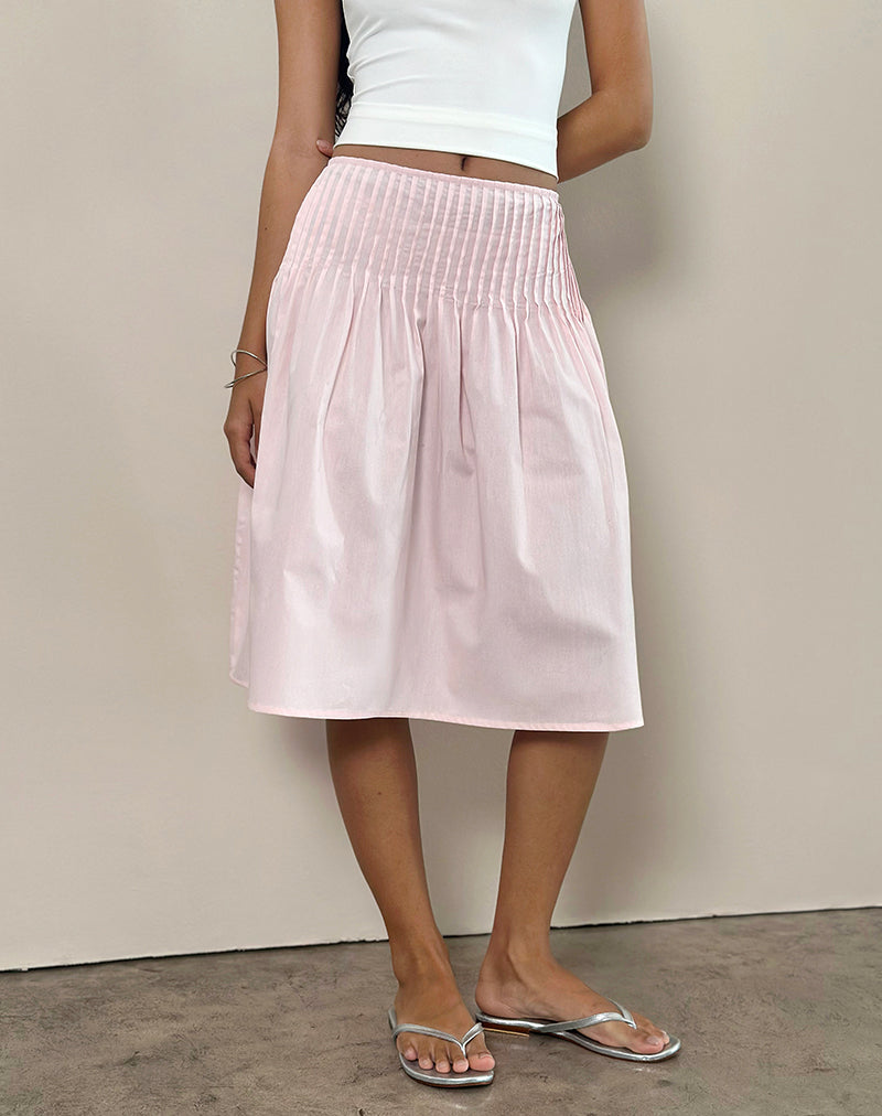 Asada Midi Skirt in Light Pink-Nico Sky