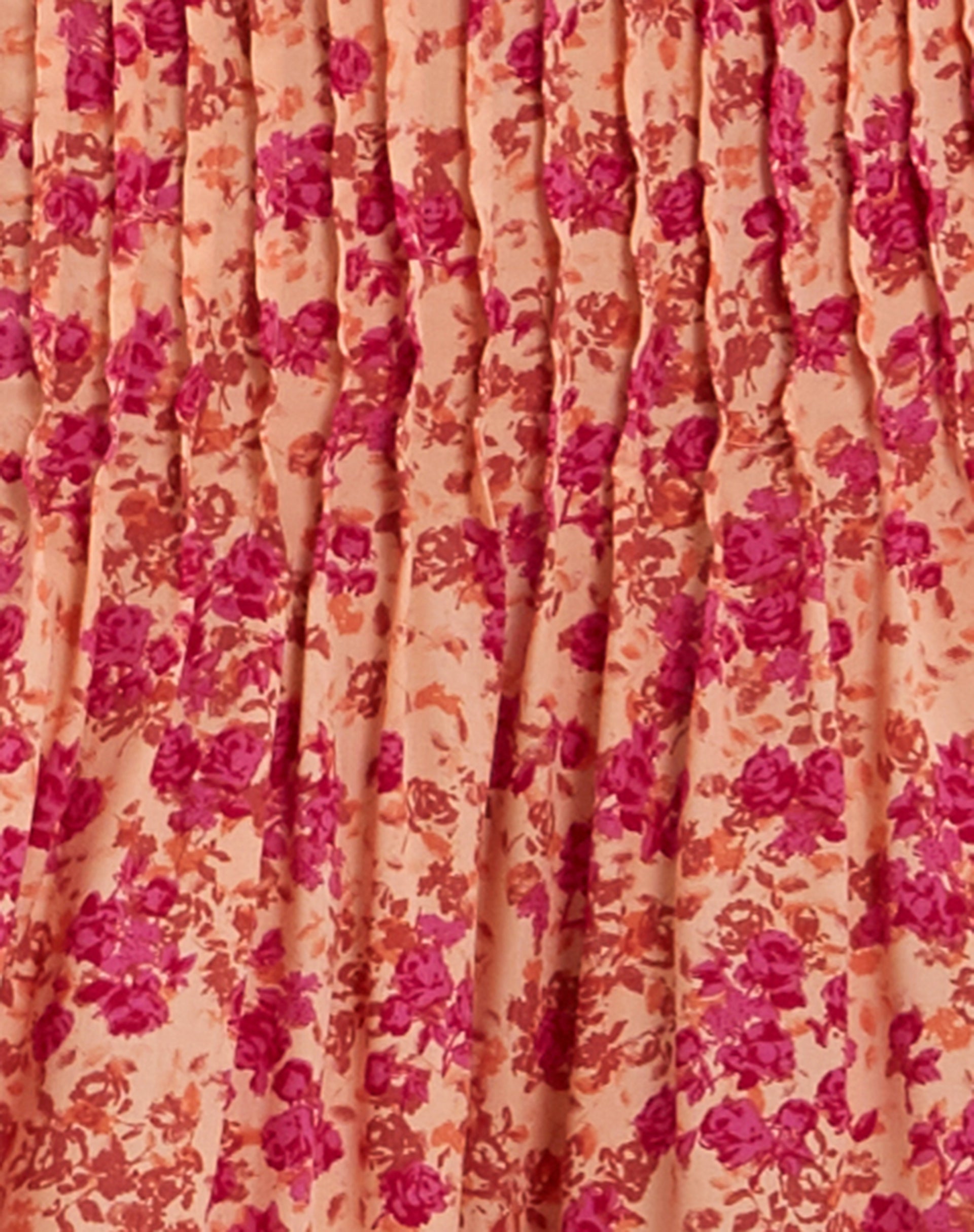 Asada Midi Skirt in Dark Wild Flower Cantaloupe-Nico Sky