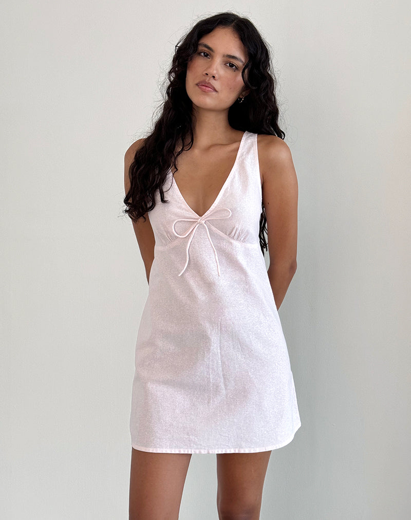 Asatari Tie Front Dress in Light Pink-Nico Sky