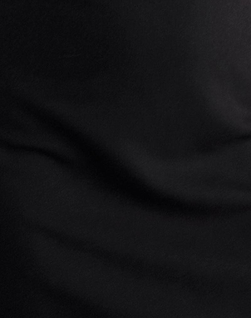 Asinel Mini Dress in Black with Ivory Bow-Nico Sky