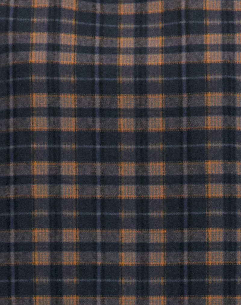 Asterin Mini Smock Dress in Navy Mustard Check-Nico Sky