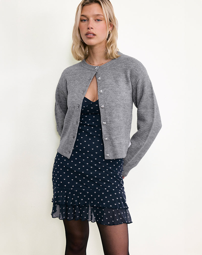 Astika Mini Dress in Heart Flock Navy Yellow-Nico Sky