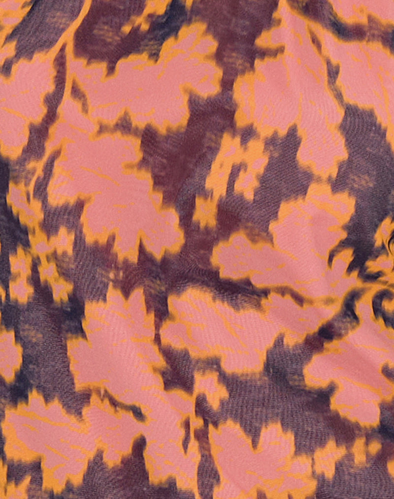 Astina Halterneck Top in Furnishing Floral-Nico Sky