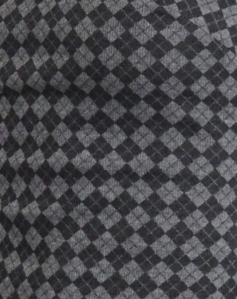 Atarah Knit Cami Top in Argyle Black Grey-Nico Sky