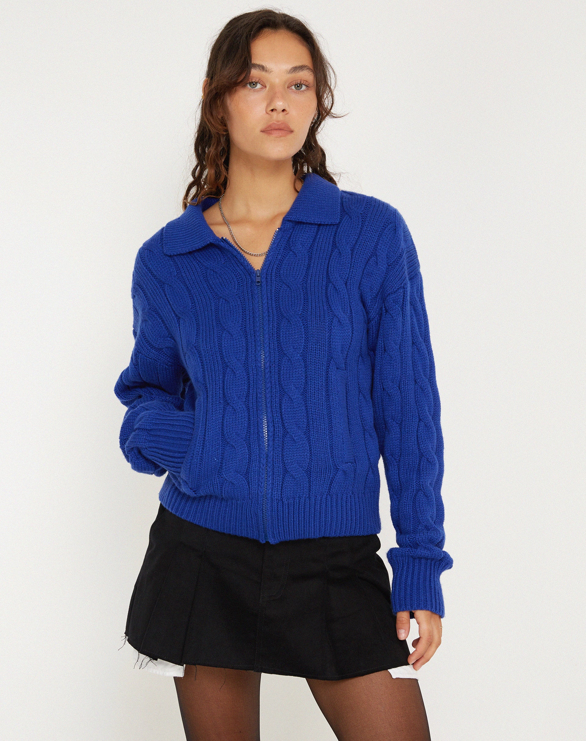 Atasya Knit Jacket in Cobalt-Nico Sky