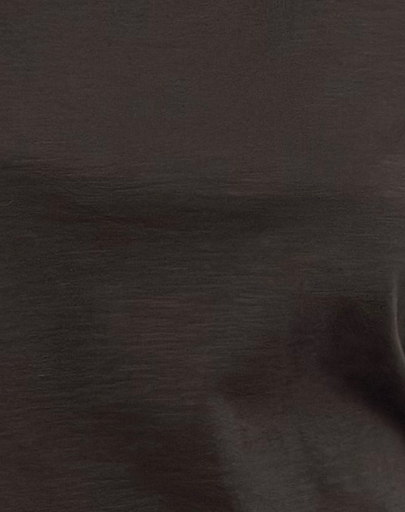 Atenga Tee in Chocolate Brown with Light Blue Binding-Nico Sky