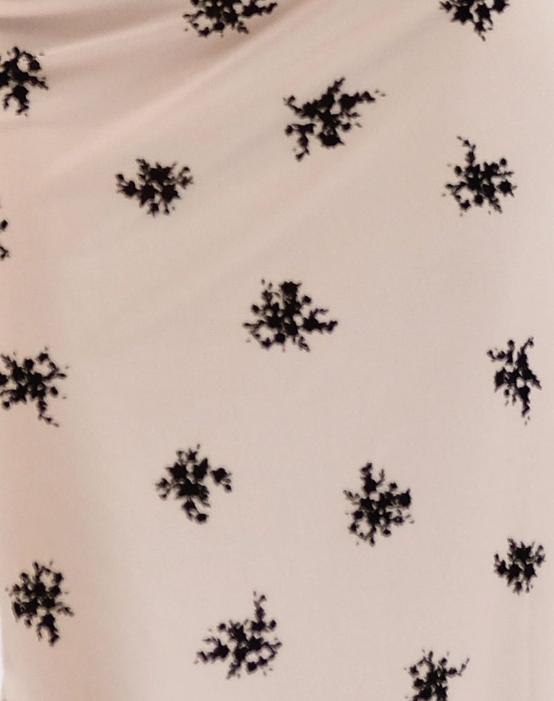 Atira Midi Skirt in Cluster Ditsy Floral Flock Nude-Nico Sky