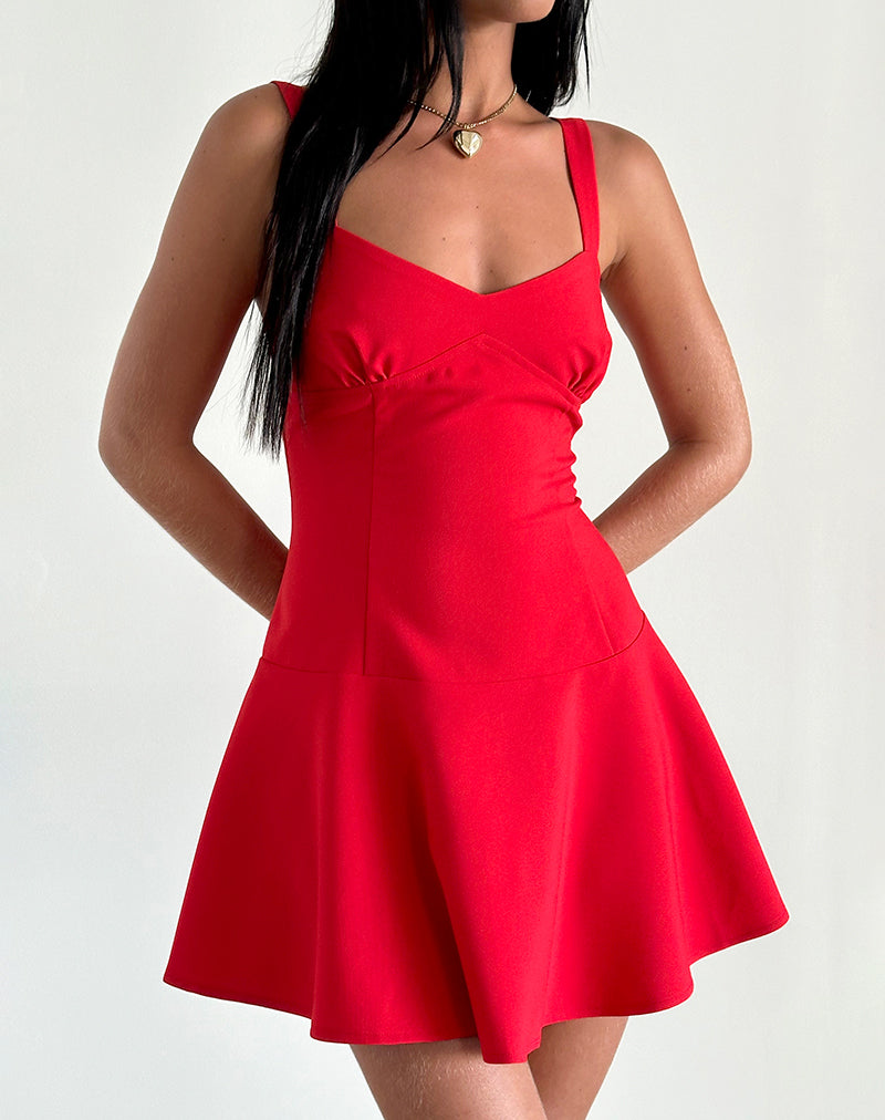 Audra Mini Dress in Red-Nico Sky