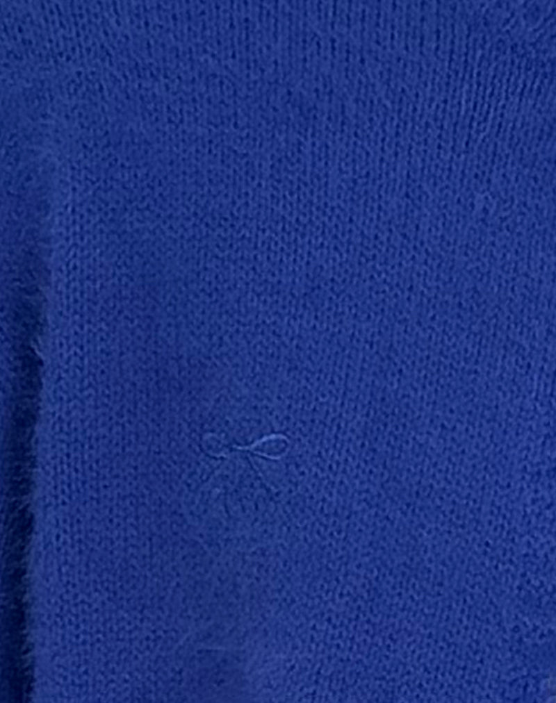 Audrina Cardigan in Fluffy Cobalt Blue-Nico Sky