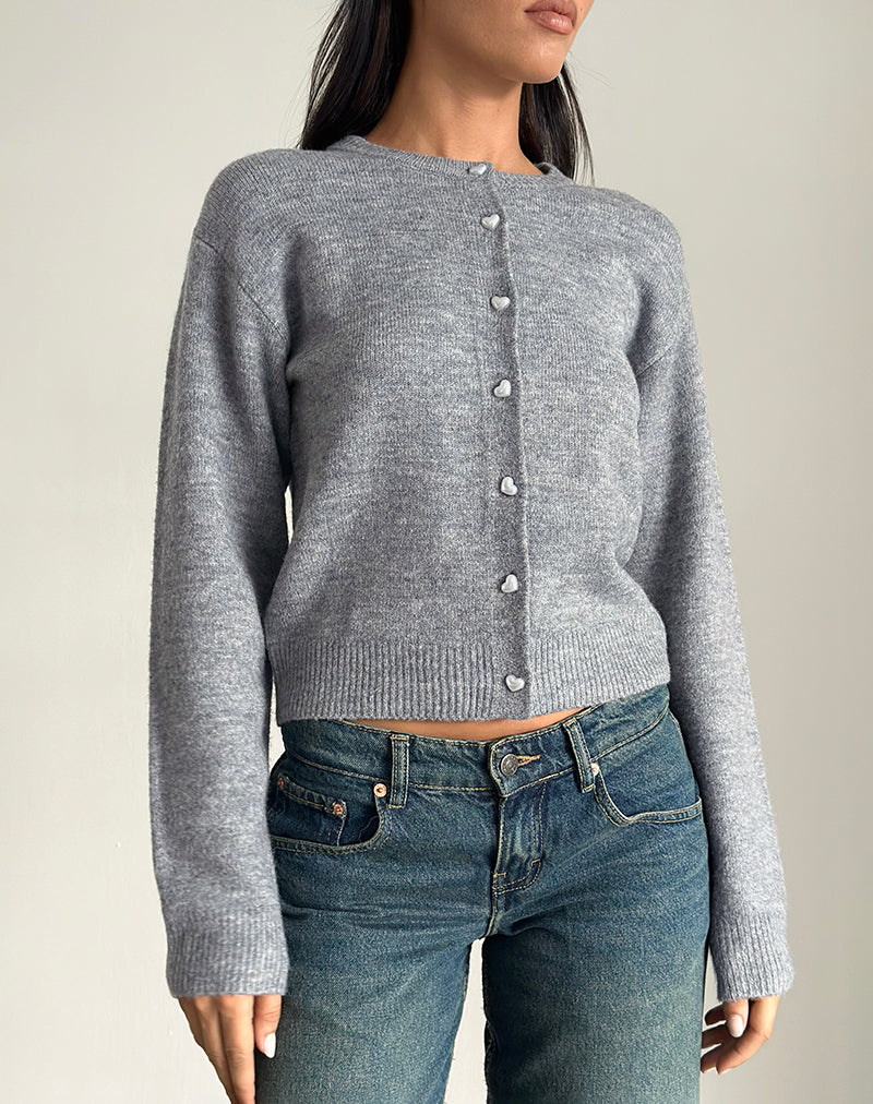 Aura Cardigan in Dusty Grey-Nico Sky