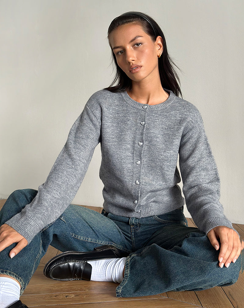 Aura Cardigan in Dusty Grey-Nico Sky