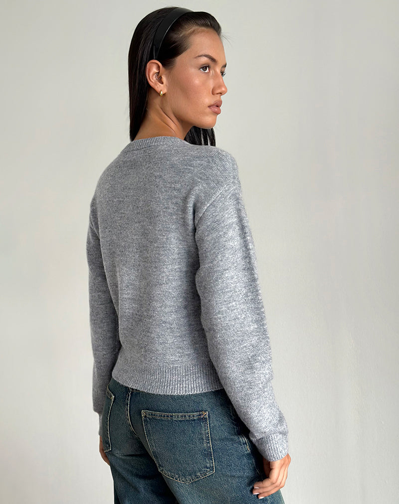 Aura Cardigan in Dusty Grey-Nico Sky