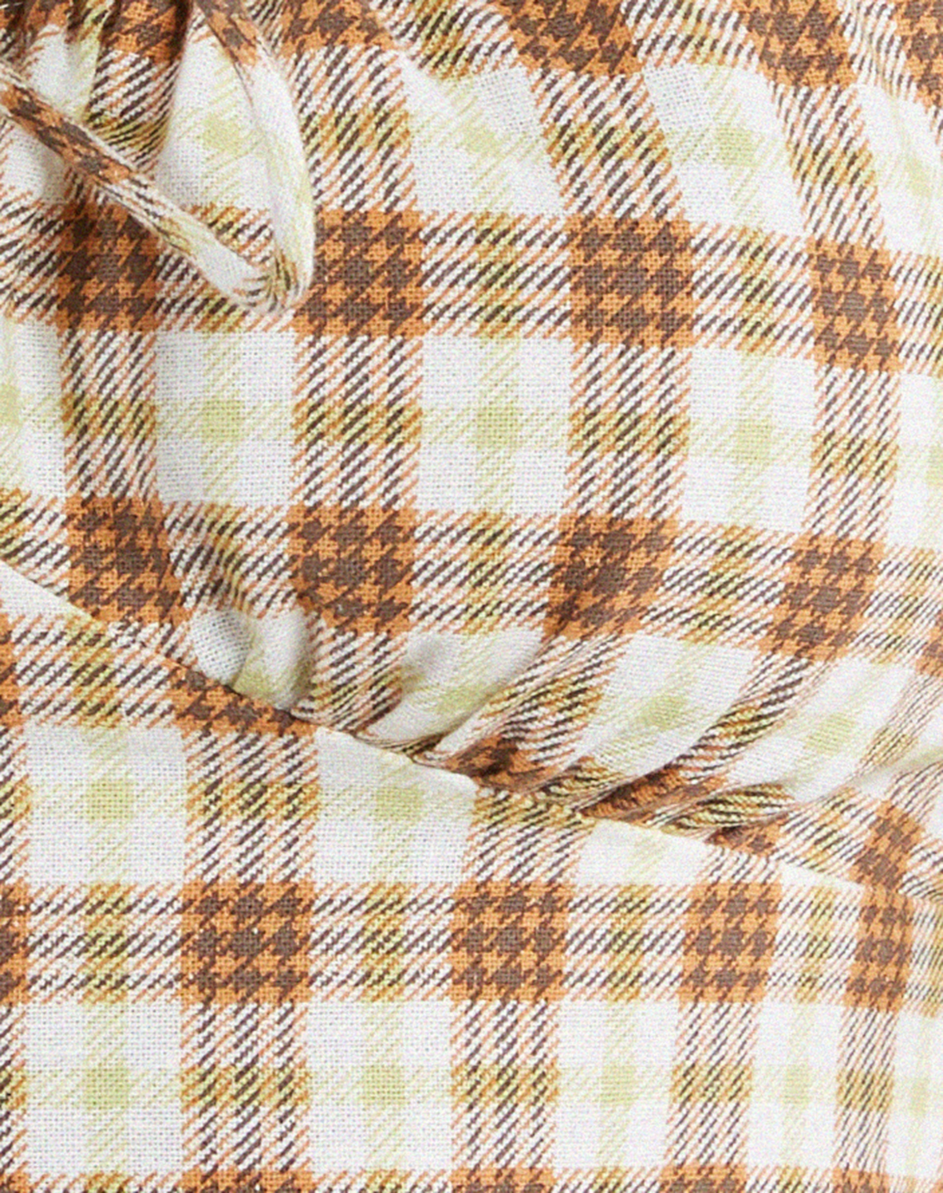 Auri Crop Top in Yellow Brown Check-Nico Sky