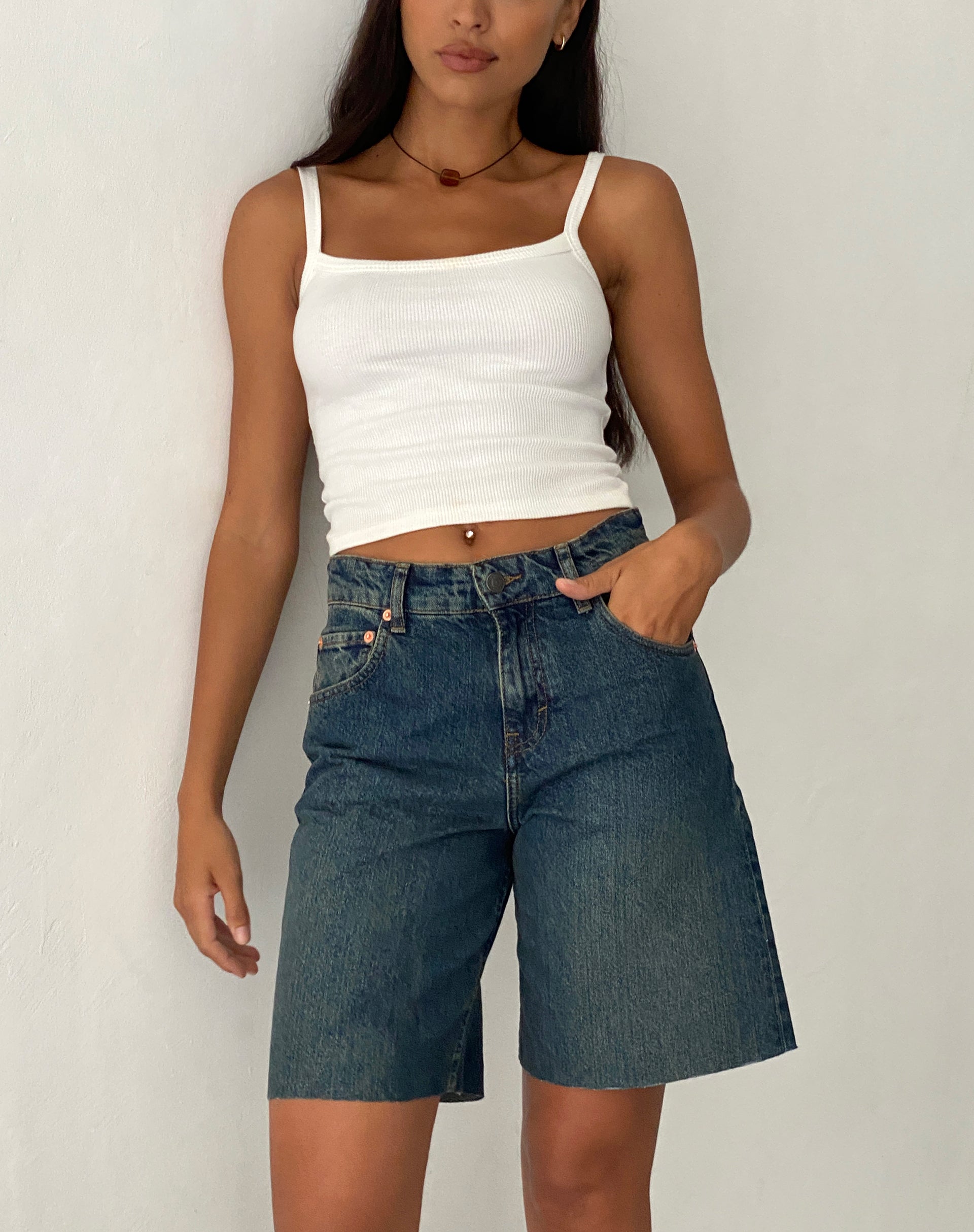 Roomy Mid Rise Jorts in Brown Blue Acid-Nico Sky