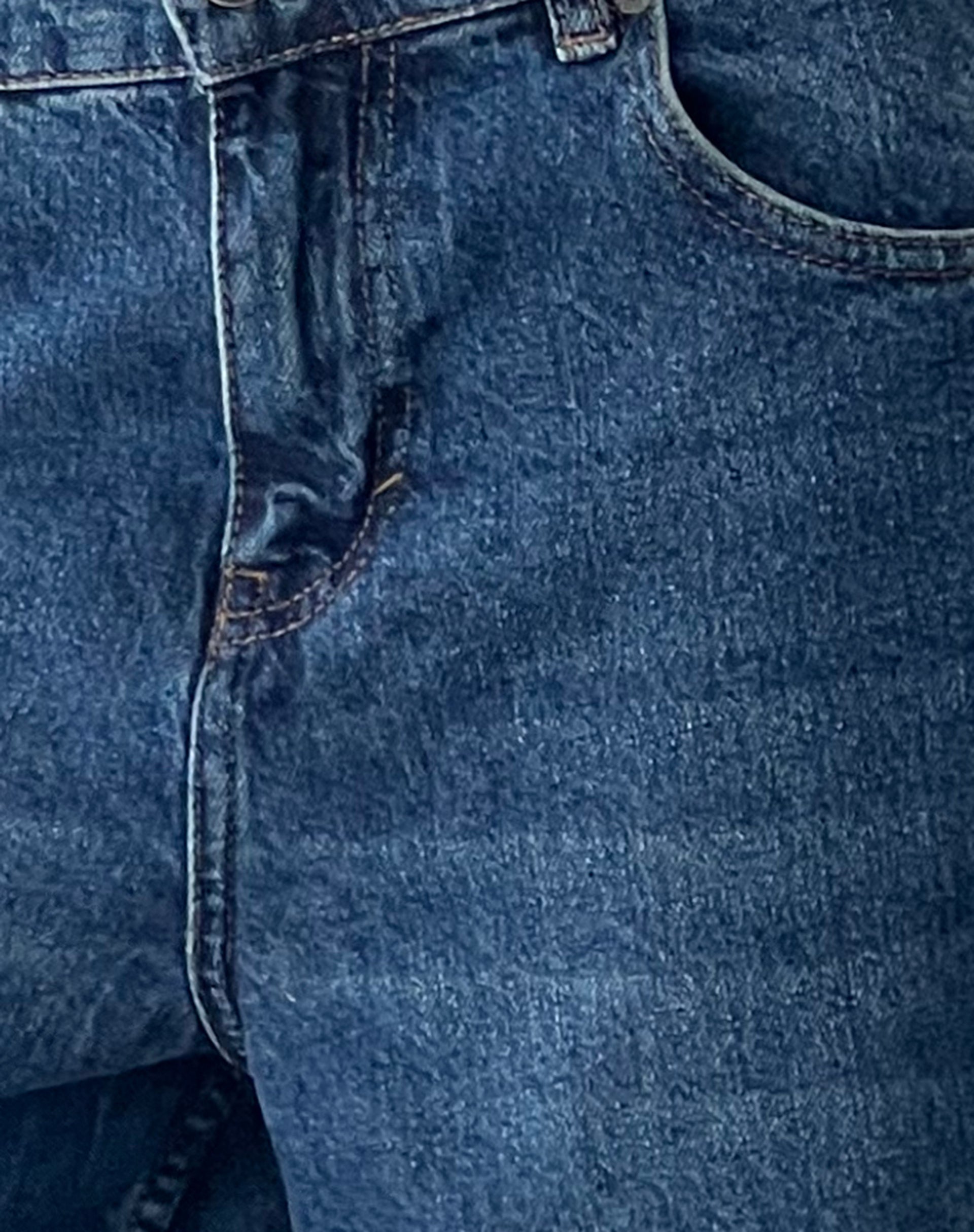 Roomy Mid Rise Long Jorts in Mid Blue Used-Nico Sky