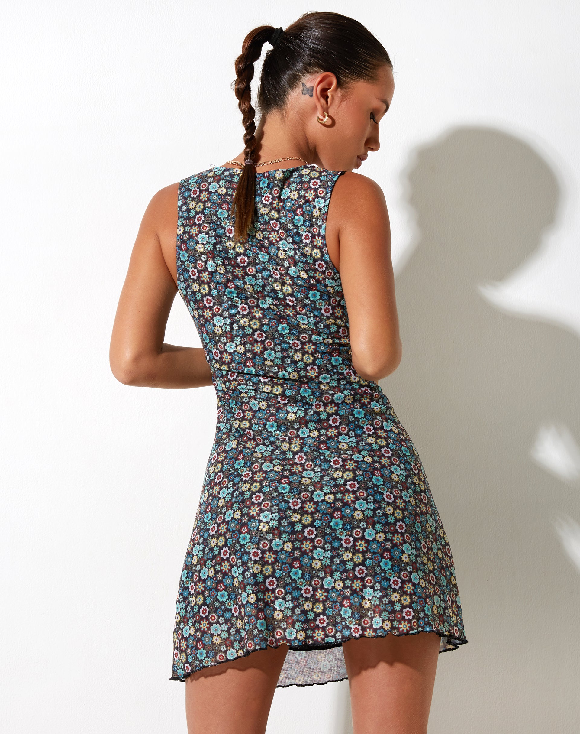Avalie Mini Dress in Folk Floral-Nico Sky