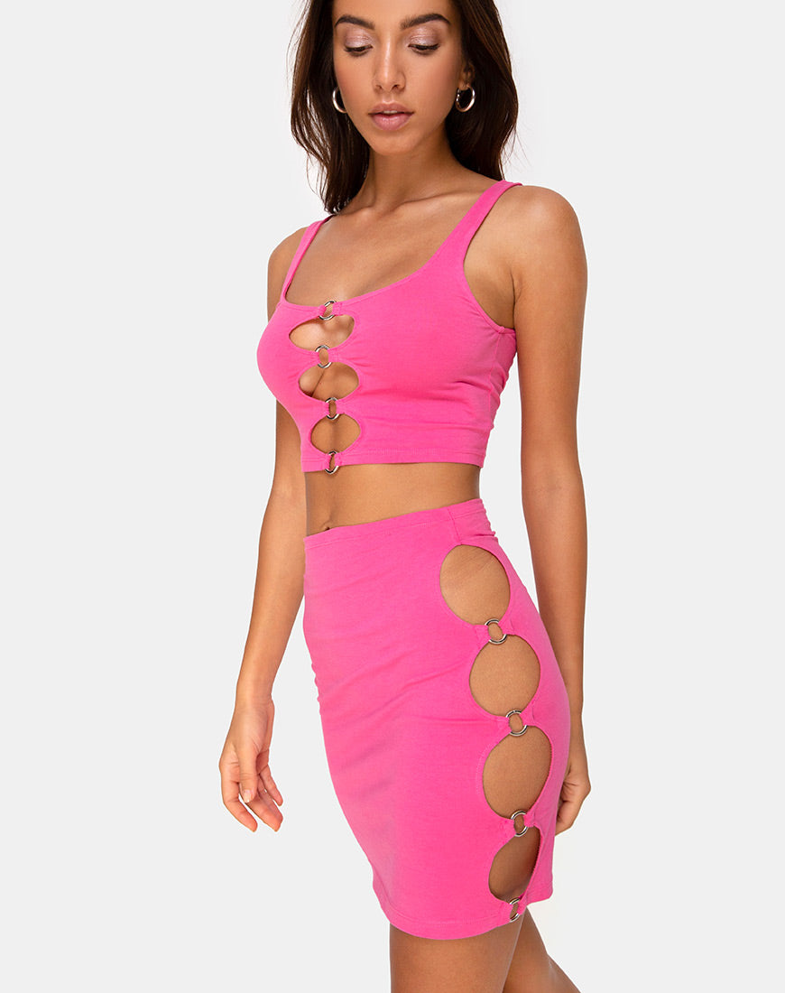 Avelino Skirt in 80's Pink-Nico Sky