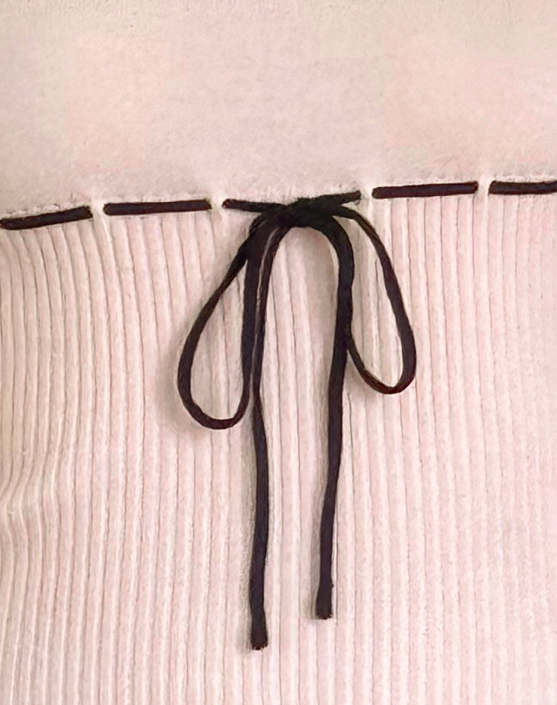 Awdella Top in Blush Pink with Black-Nico Sky