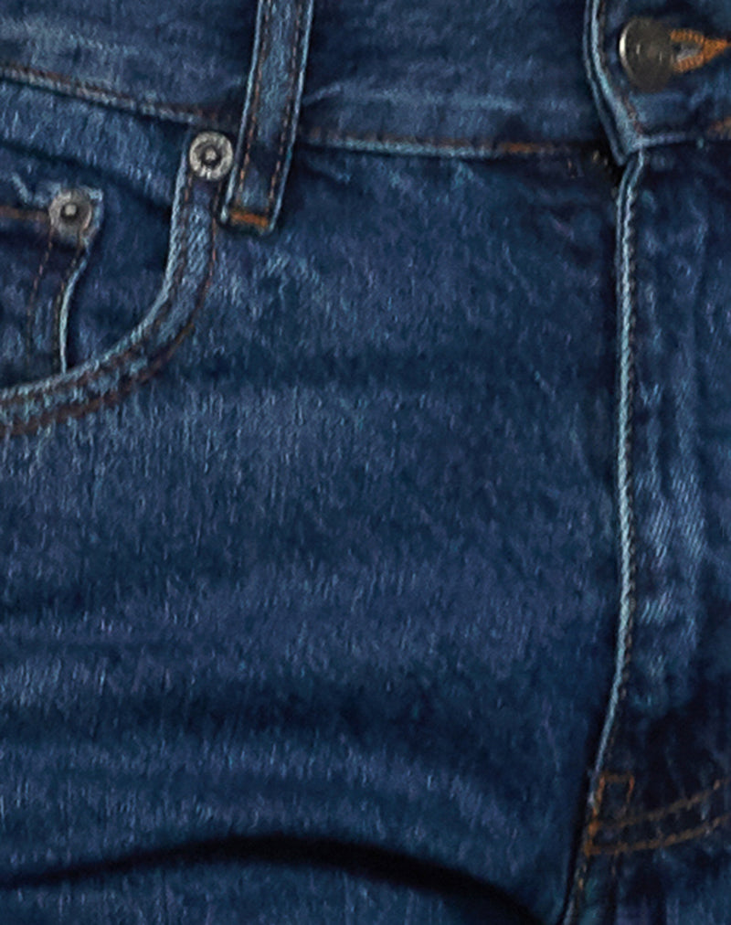 Mid Rise Awkward Parallel Jeans in Mid Blue Used-Nico Sky