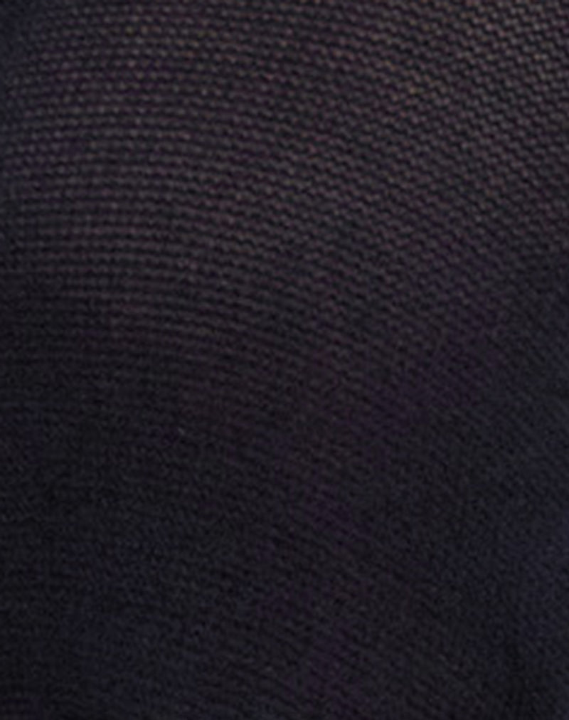 Tierra Fine Knit Midi Skirt in Black-Nico Sky