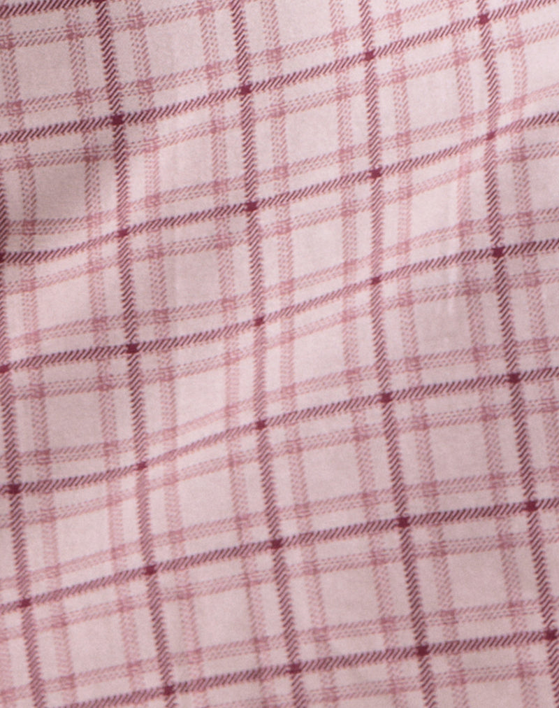 Ayana Backless Mini Dress in Basic Tartan Pink-Nico Sky