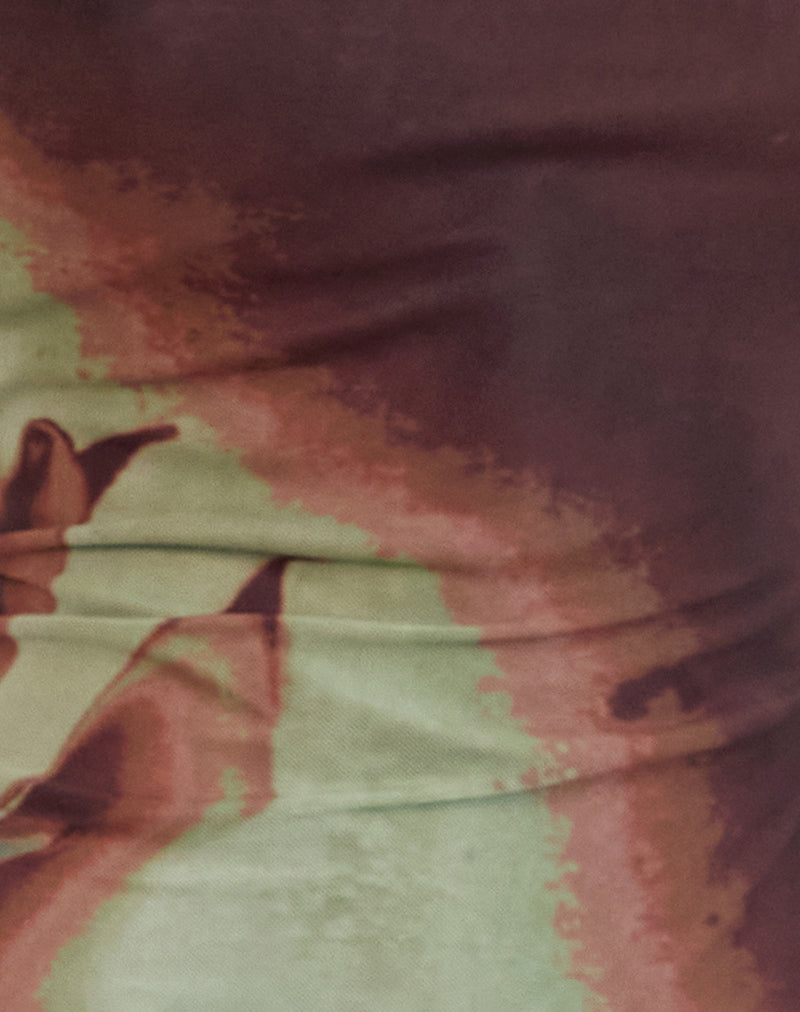 Aysun Midi Dress in Lumen Mesh Brown-Nico Sky