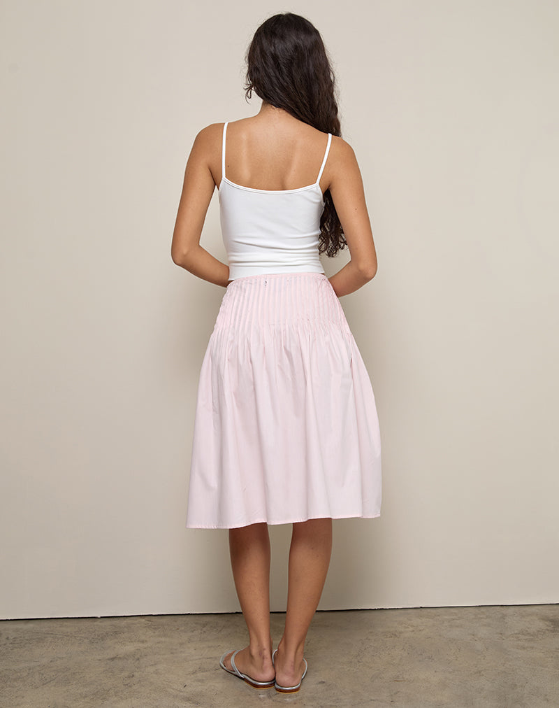 Asada Midi Skirt in Light Pink-Nico Sky