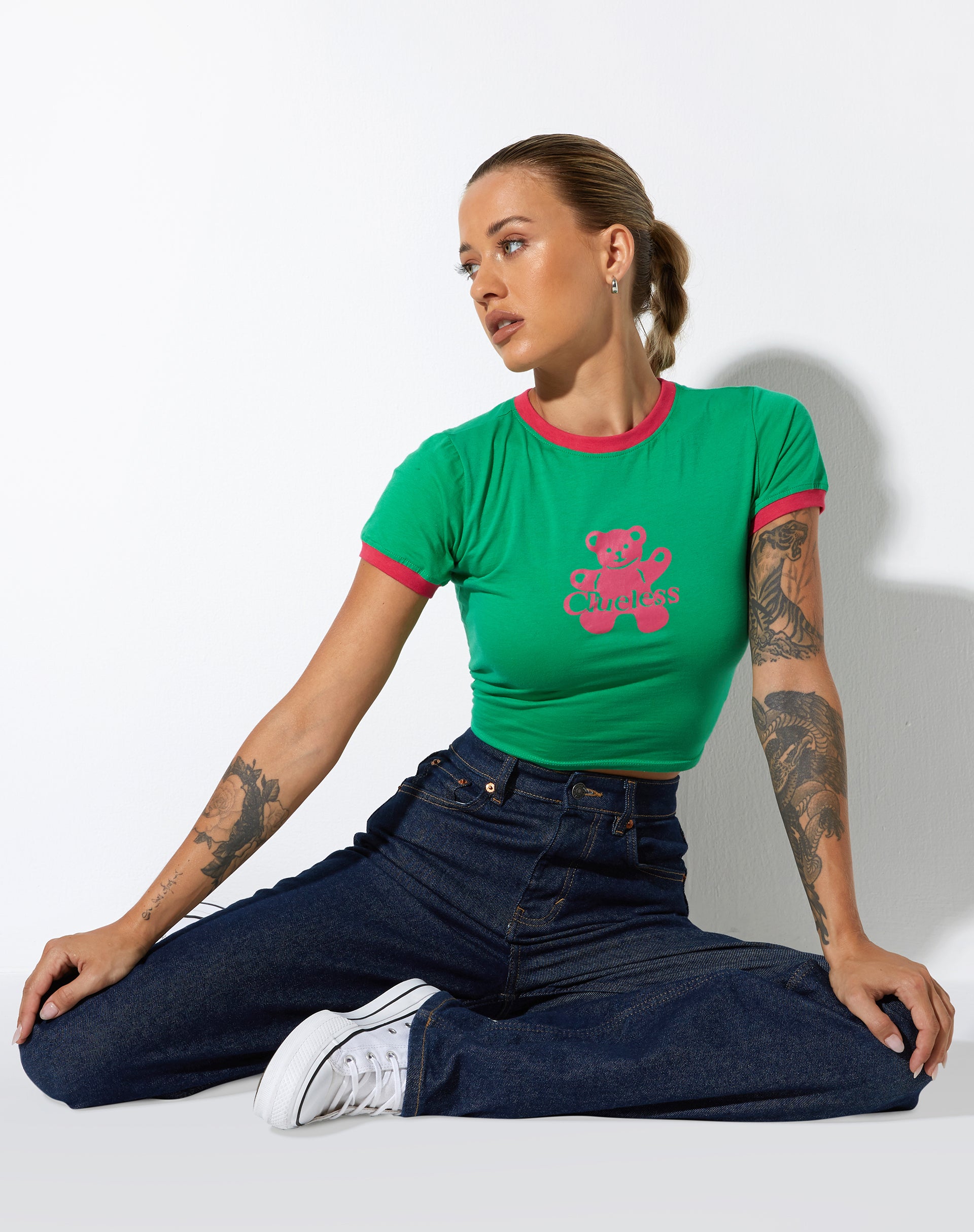 Babe Tee in Fun Green Teddy Cuddle-Nico Sky