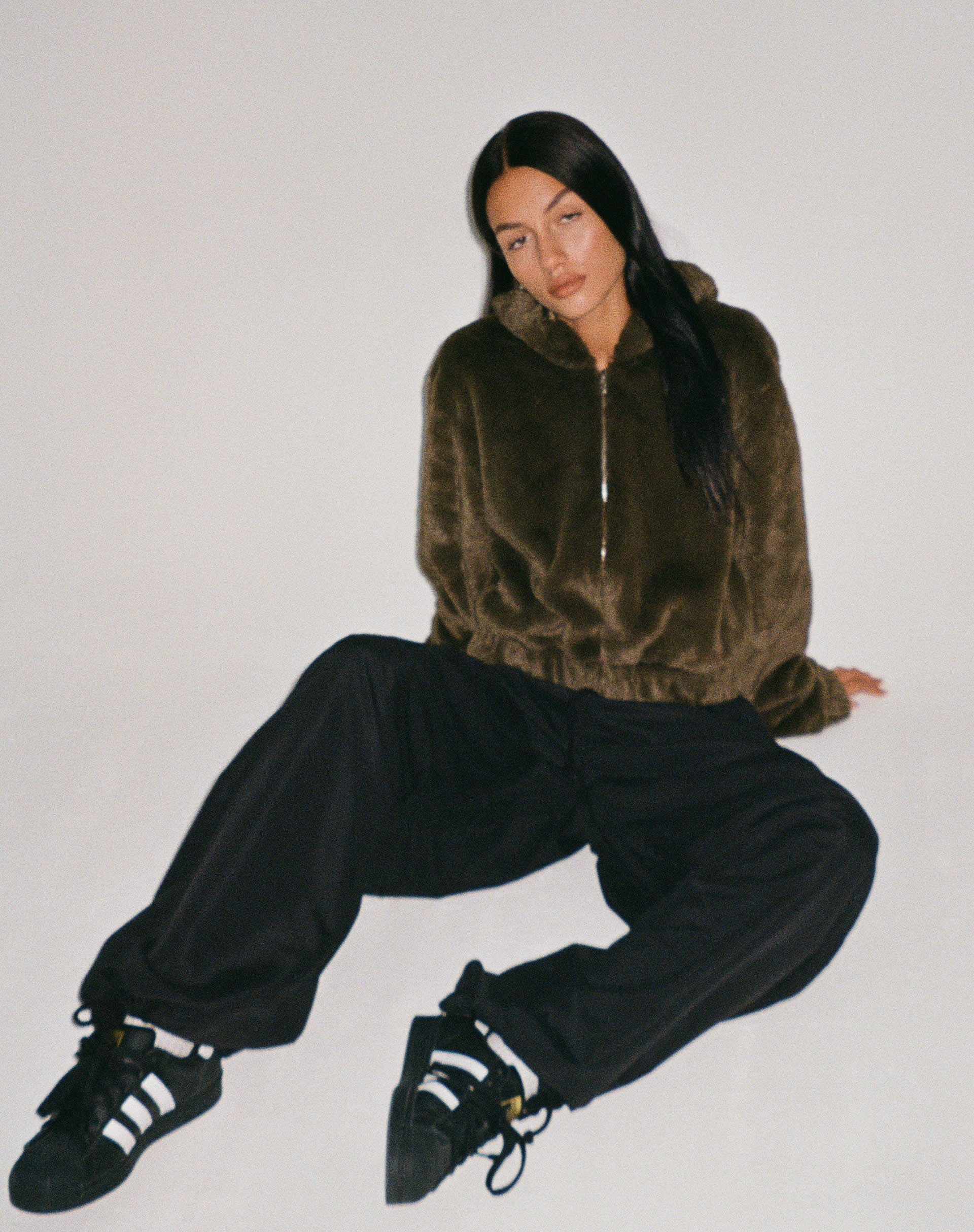 Banowa Zip Up Jacket in Olive-Nico Sky