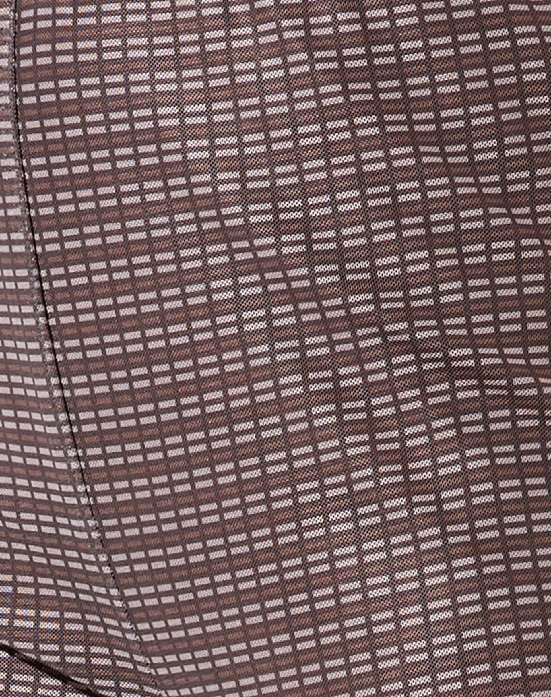 Herly Flare Trouser with Lining in Mini Check Chocolate-Nico Sky