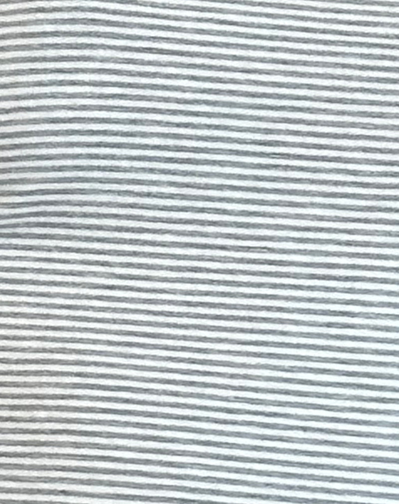 Barlyn Cami Top in Stripe Grey White-Nico Sky