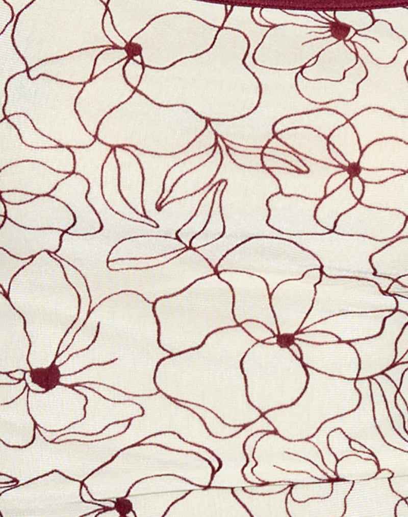 Barlyn Cami Top in Line Flower Cream-Nico Sky