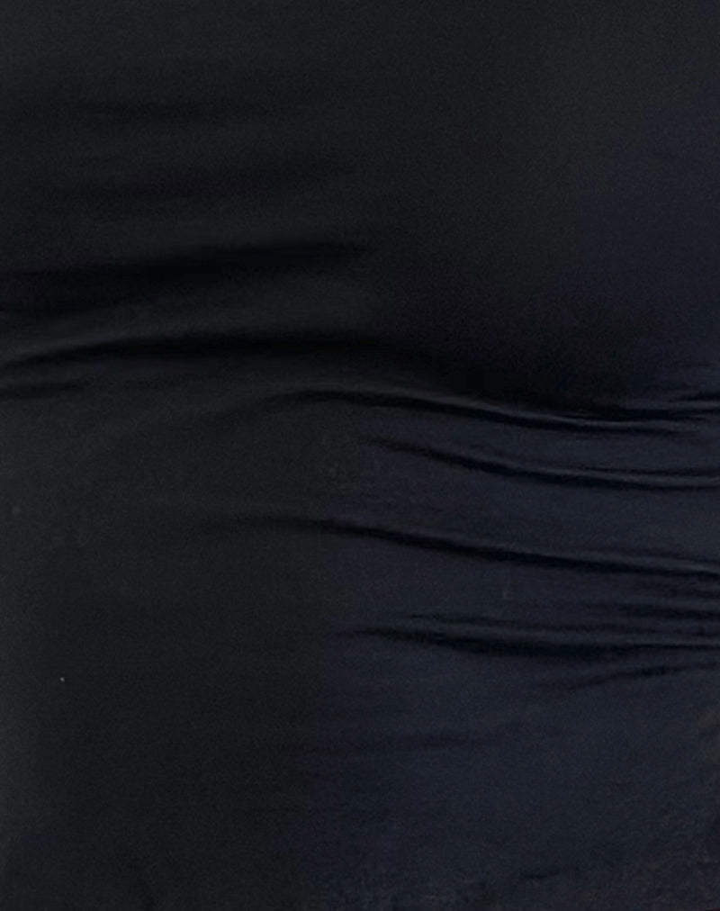 Baruna Tie Back Top in Black-Nico Sky