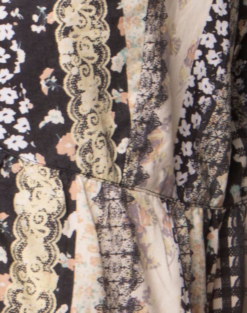 Basel Crop Top in Grunge Lace-Nico Sky