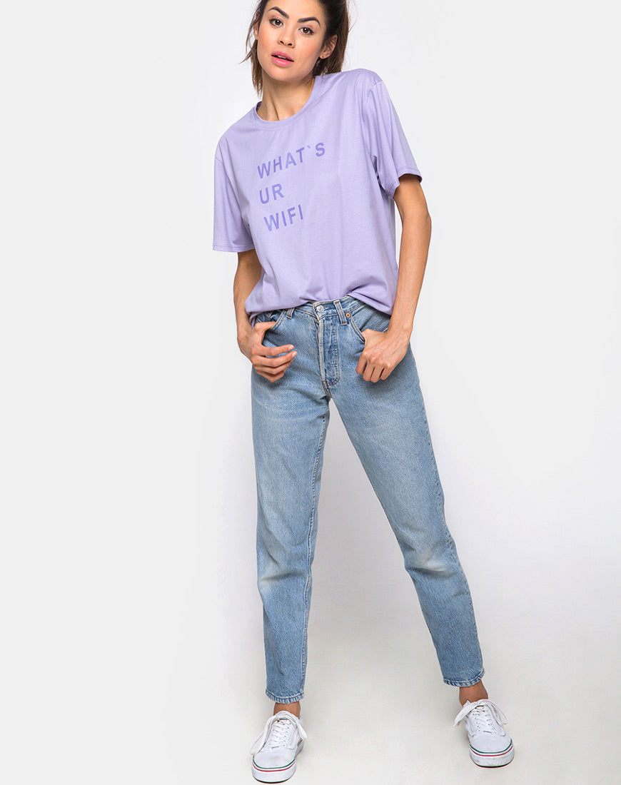 Oversize Basic Tee in What's Ur Wifi-Nico Sky