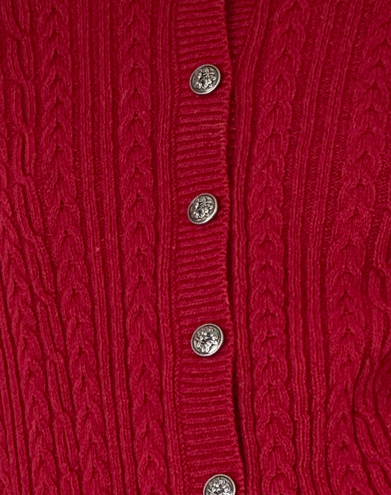 Bavana Cardigan in Deep Red-Nico Sky