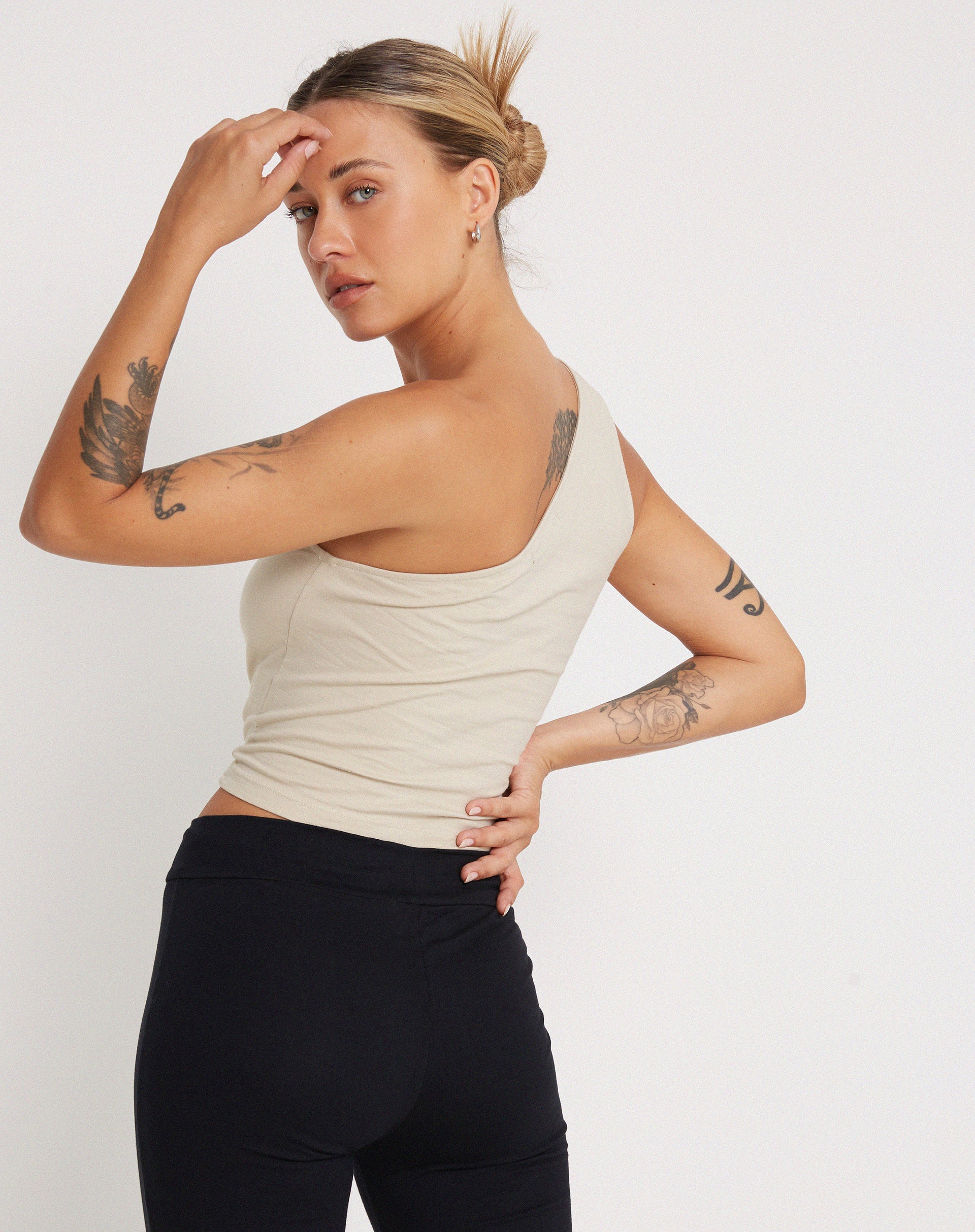 Bay One Shoulder Top in Coconut Milk-Nico Sky